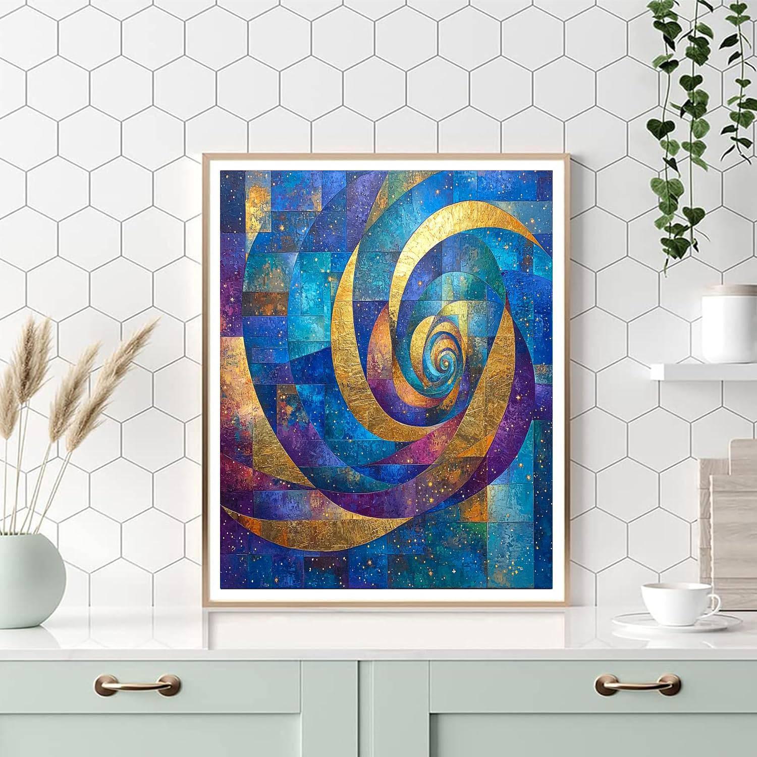 Paul Cézanne Inspired Abstract Cosmic Waves  Paint By Number