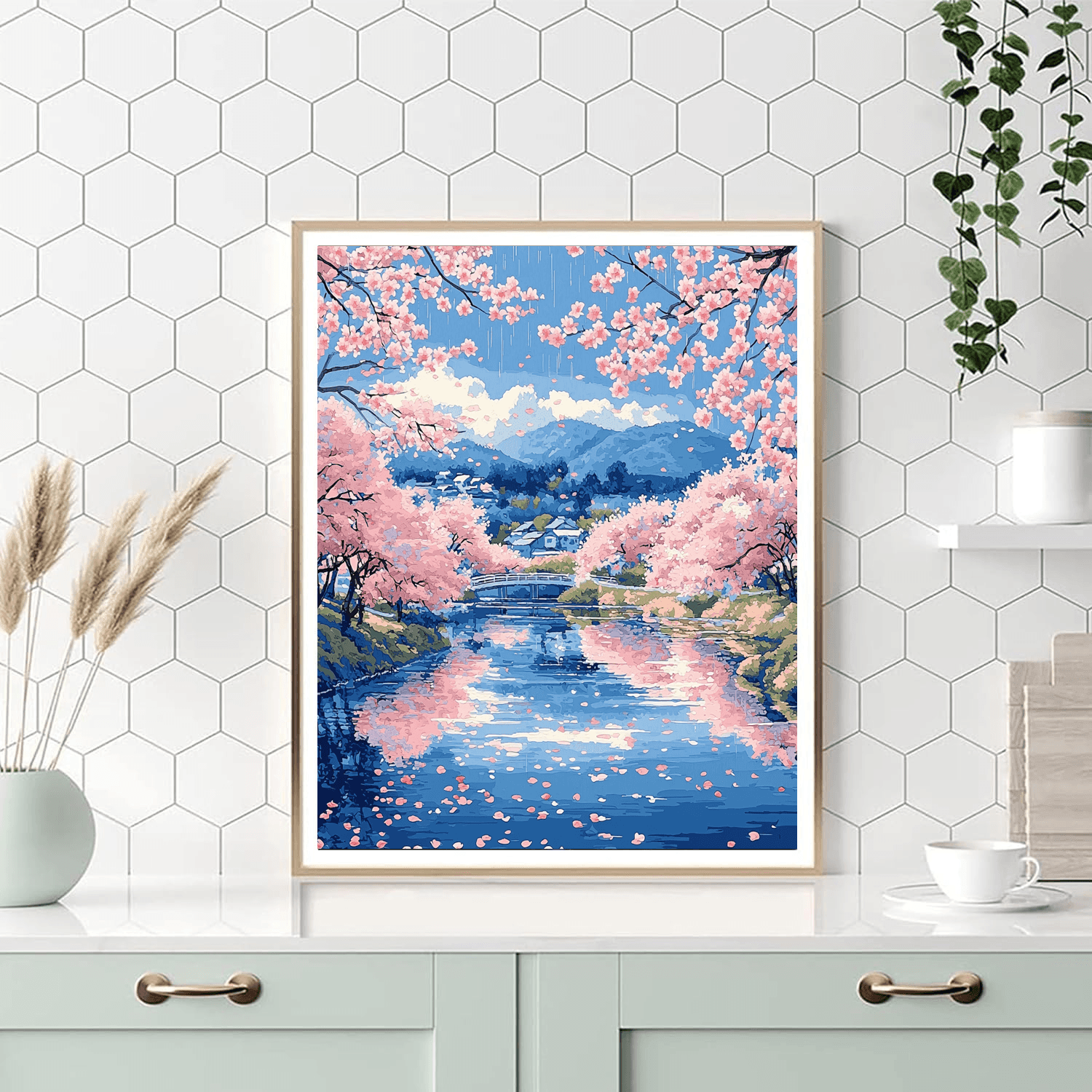 Utagawa Hiroshige Inspired Japanese Blossom Reverie  Painting By Numbers Kit