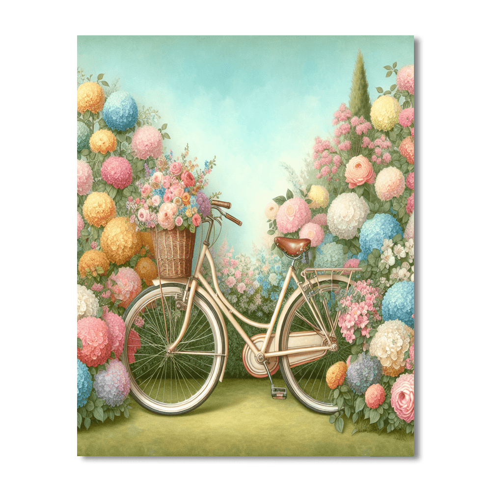 Charming Bicycle In The Park Paint By Numbers