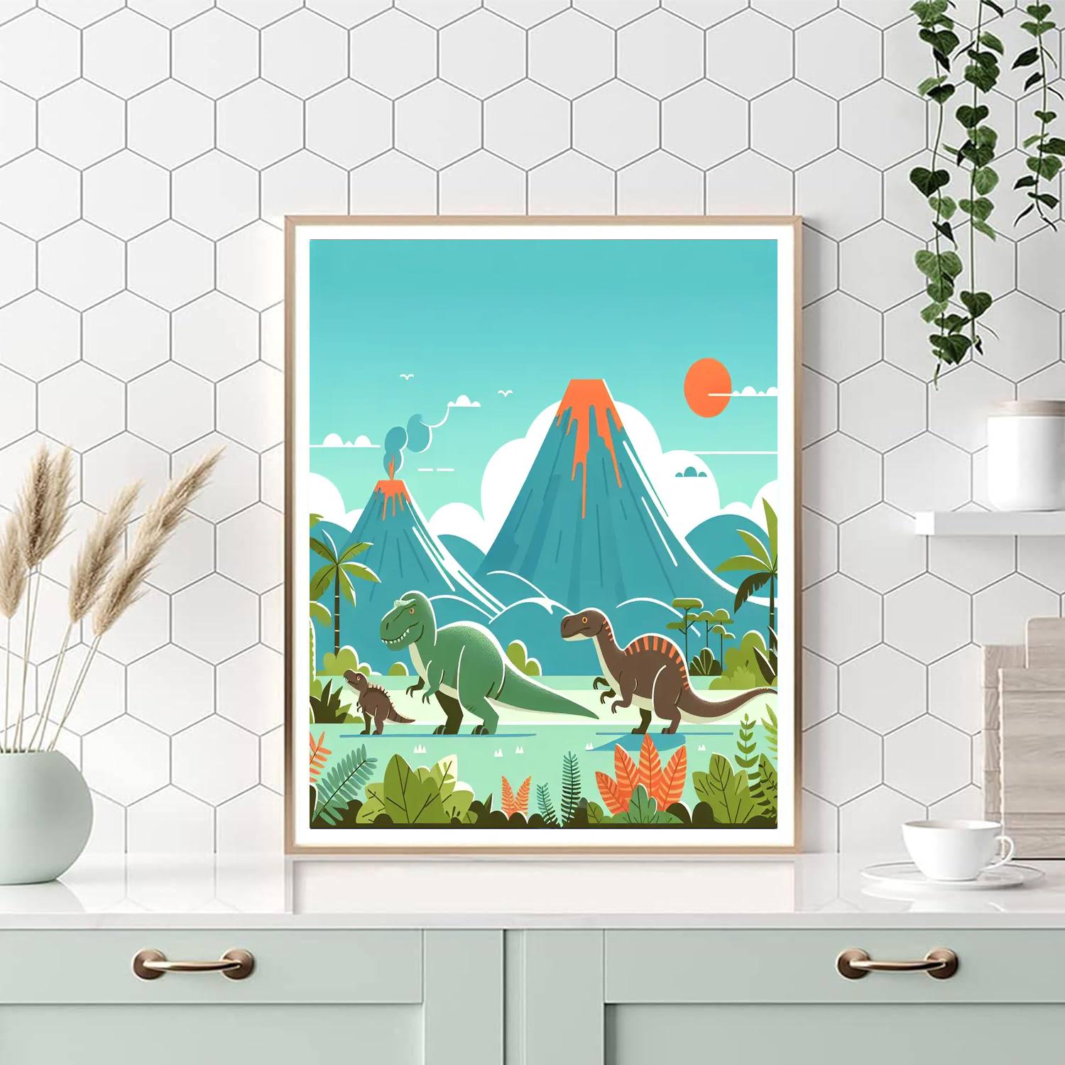 Jurassic Dinosaur Expedition Painting By Numbers Kit