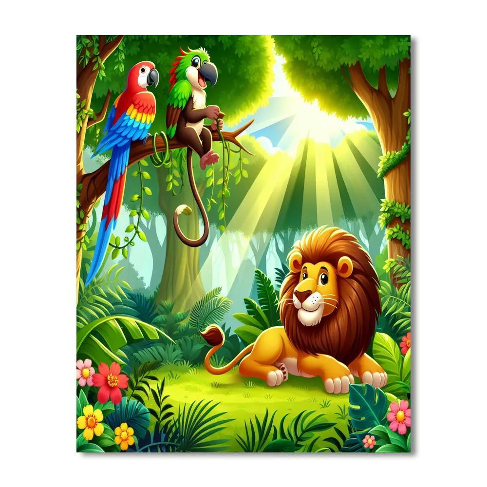 Wild Adventures In The Jungle Paint By Numbers Art