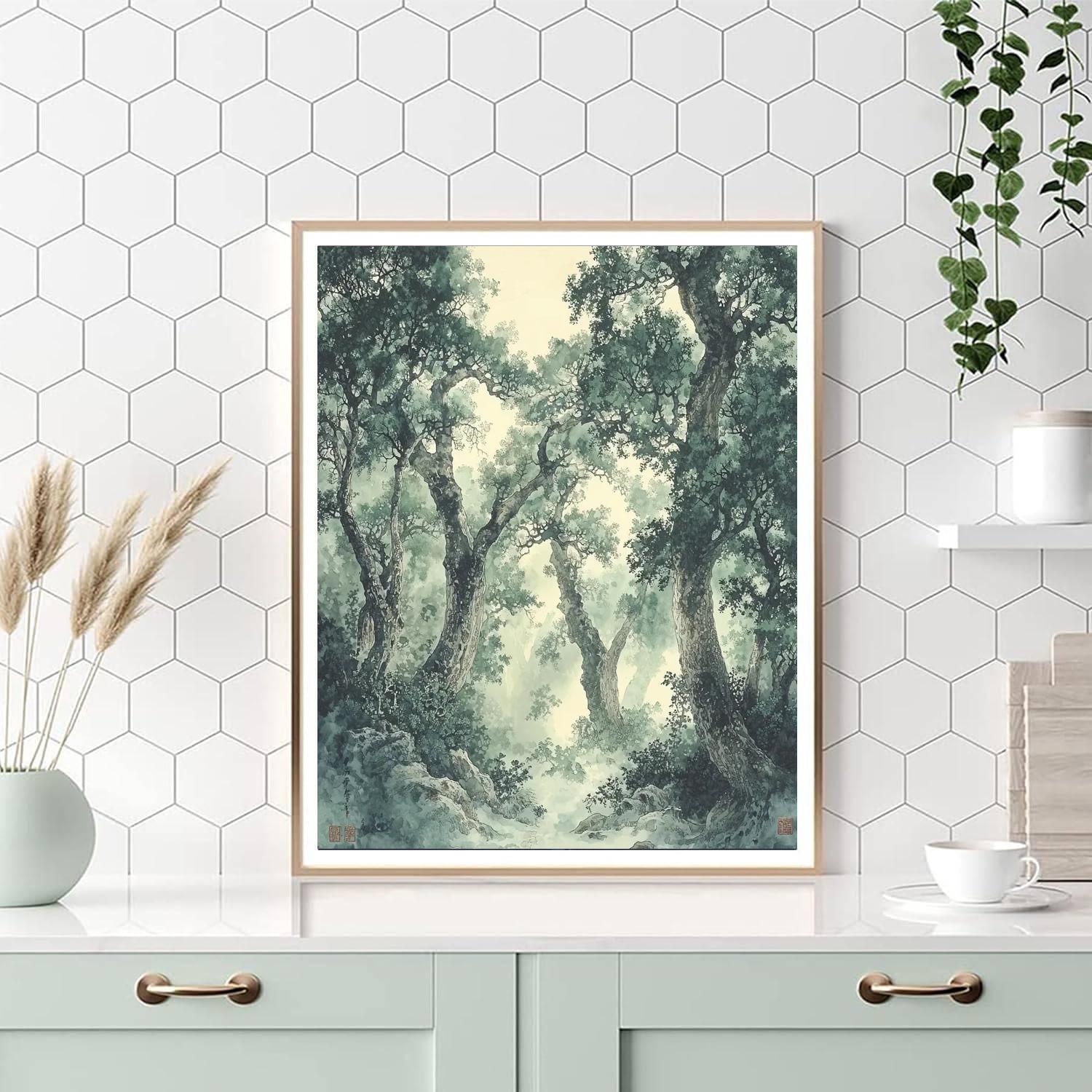 Zhao Mengfu Inspired Ethereal Dance Of Ancient Trees  Paint By Number