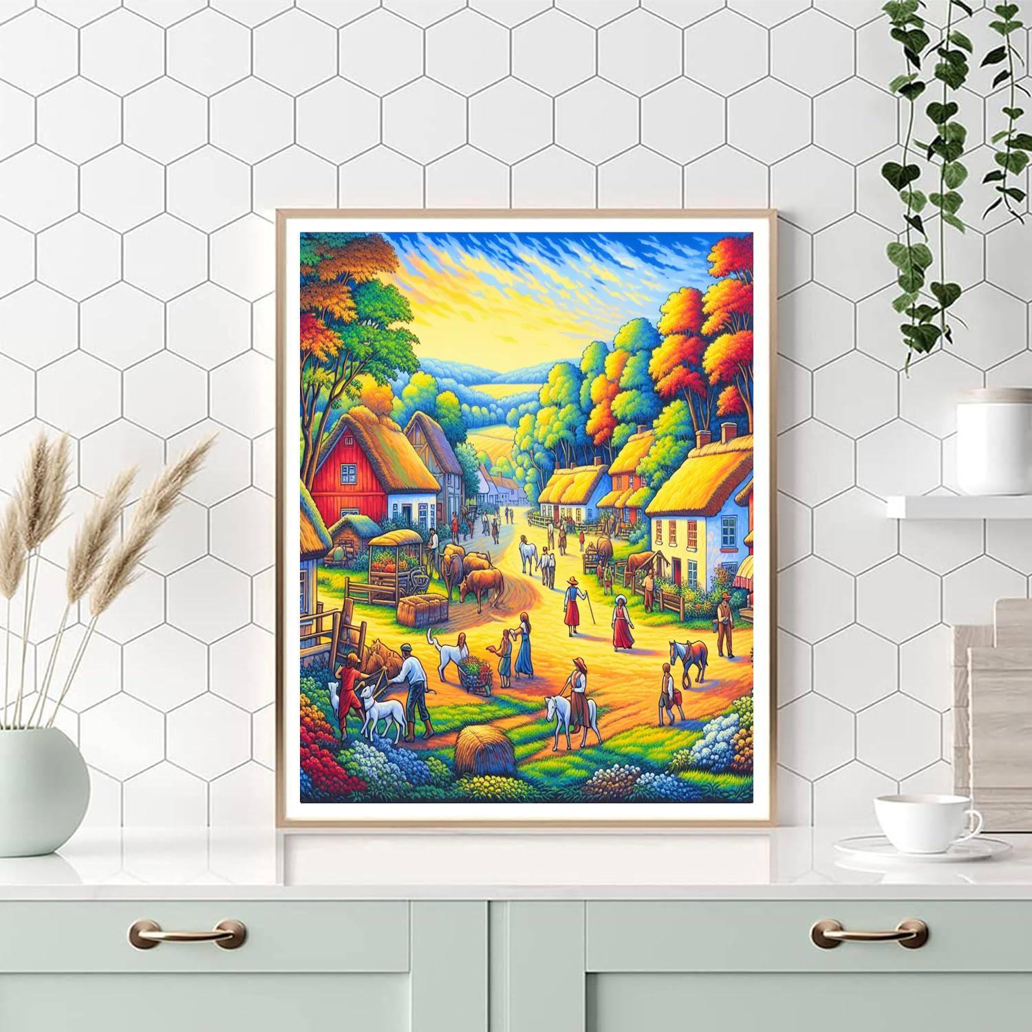 Festive Village Celebration Paint By Numbers Kits