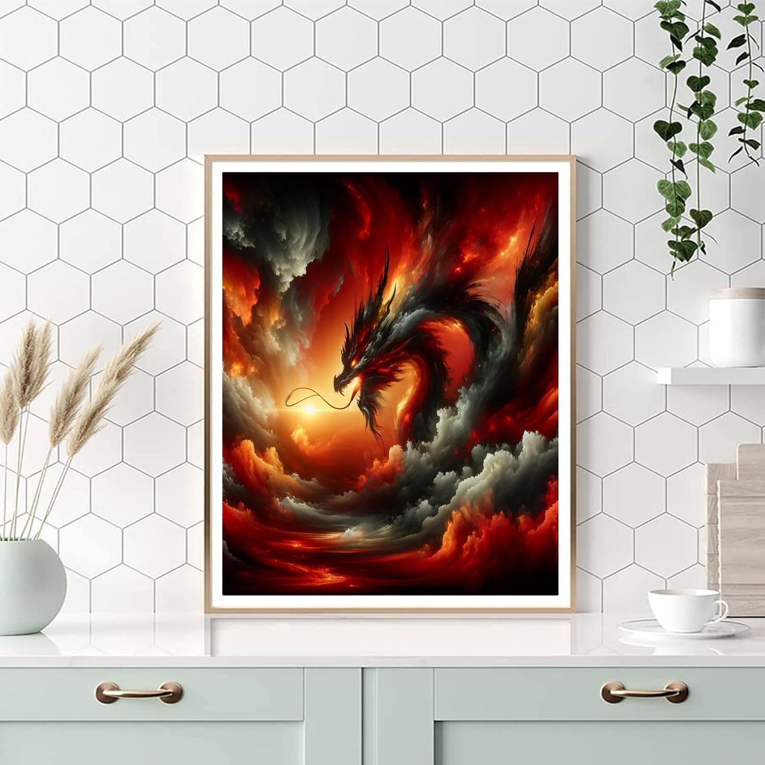 Mystical Dragon Realms Number Painting