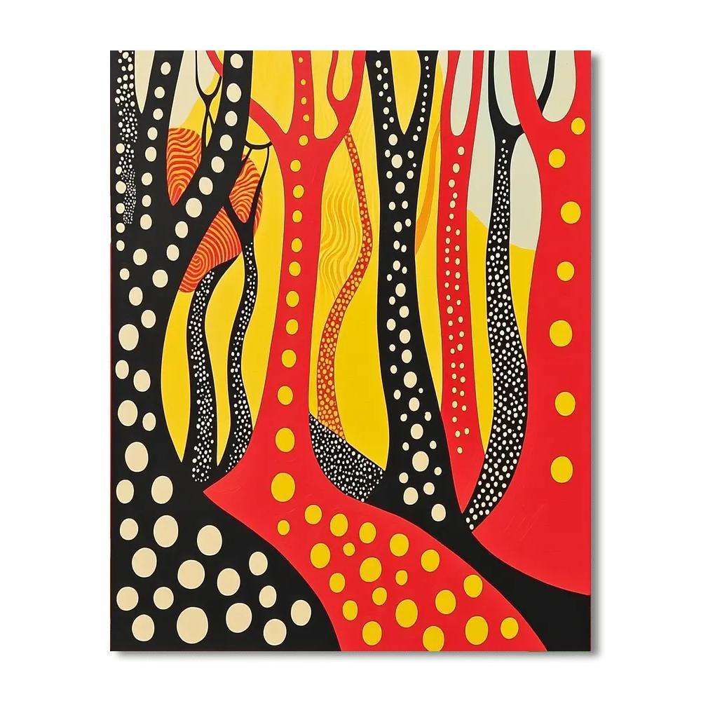 Yayoi Kusama Inspired Fractal Nature  Paint By Numbers Kits