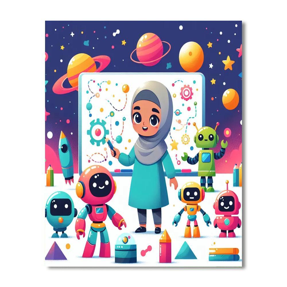 Robot Universe Exploration Paint By Number