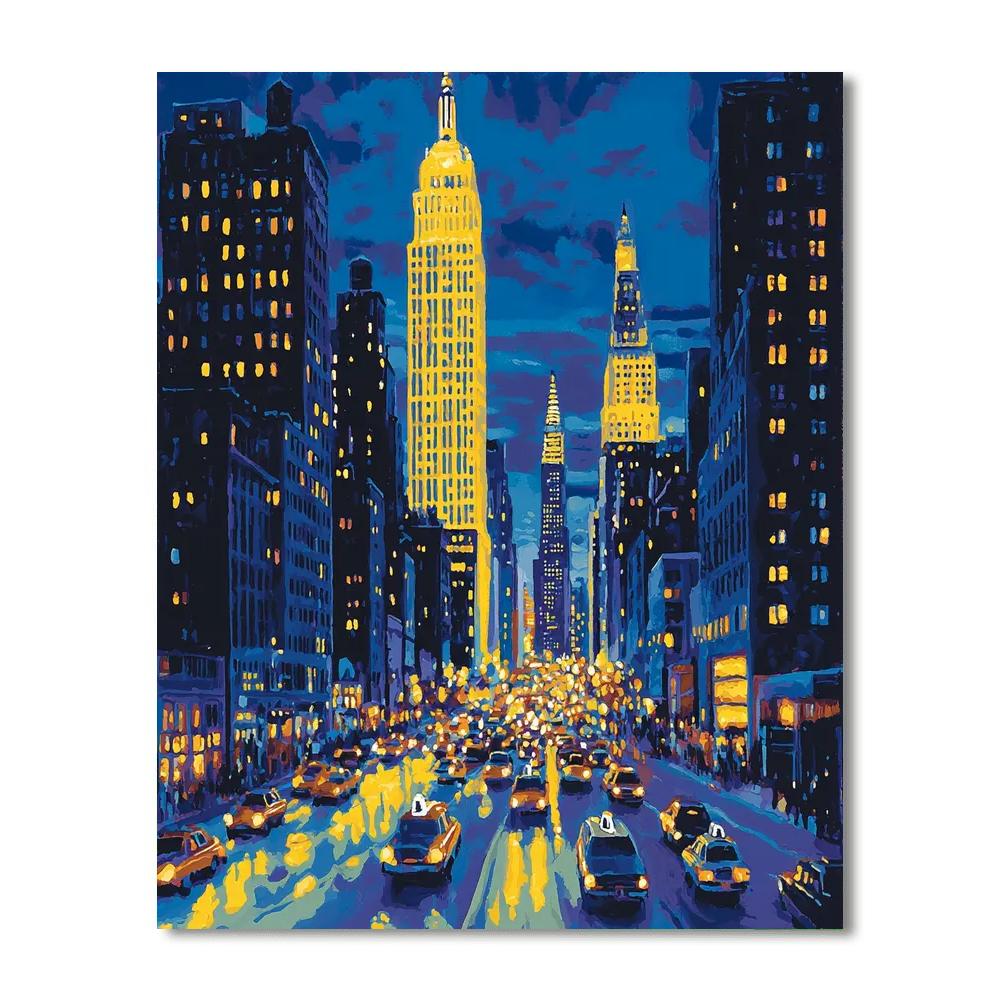 Edward Hopper Inspired City Lights By Night  Numbered Painting Kits