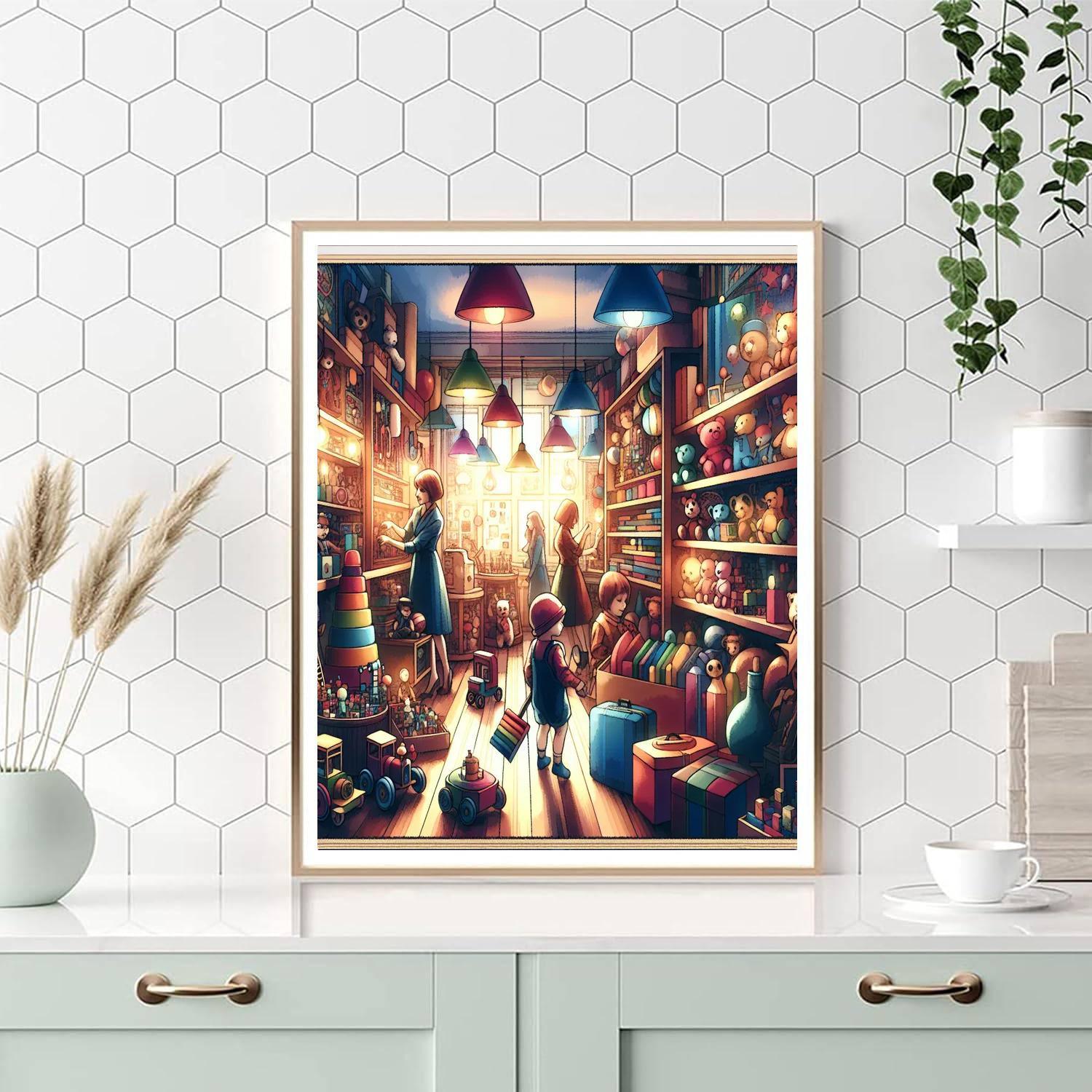 Charming Vintage Toy Shop Numbered Painting Kits