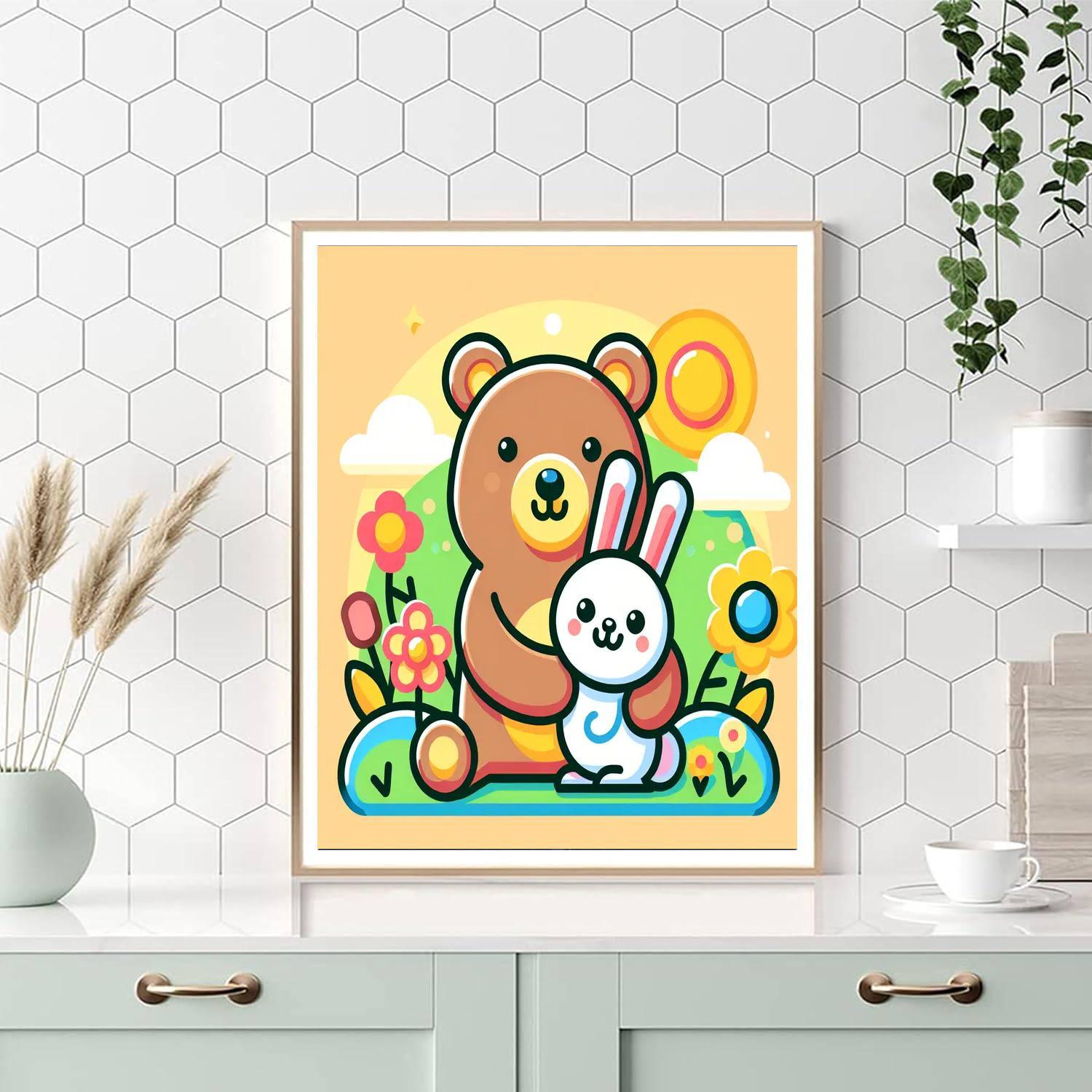 Cuddle Up Animals Paint By Numbers Art