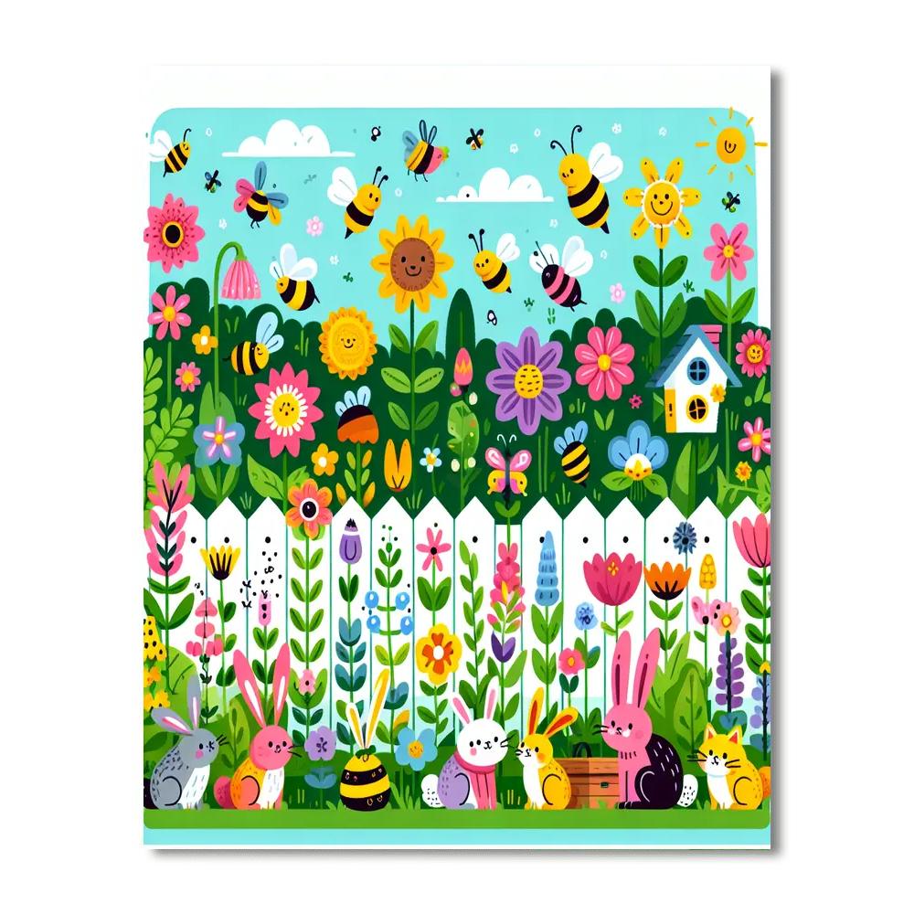 Garden Creatures Painting Number Kit