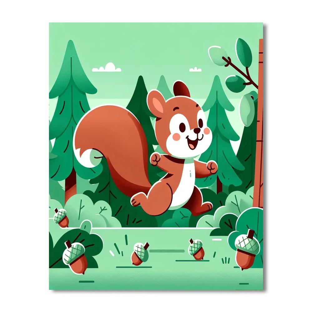 Giggly Squirrel Paint By Number