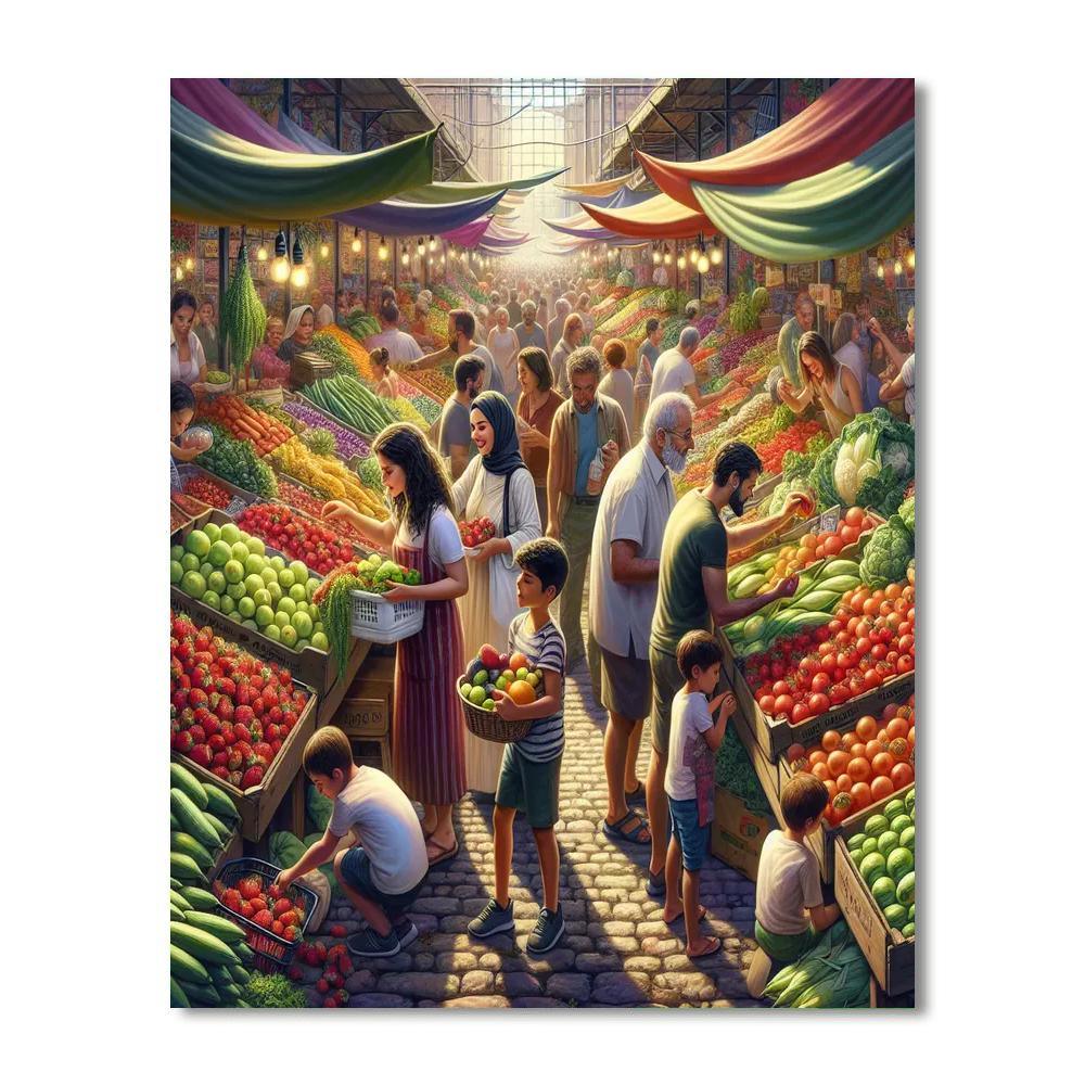 Lively Farmer's Market Painting Number Kit