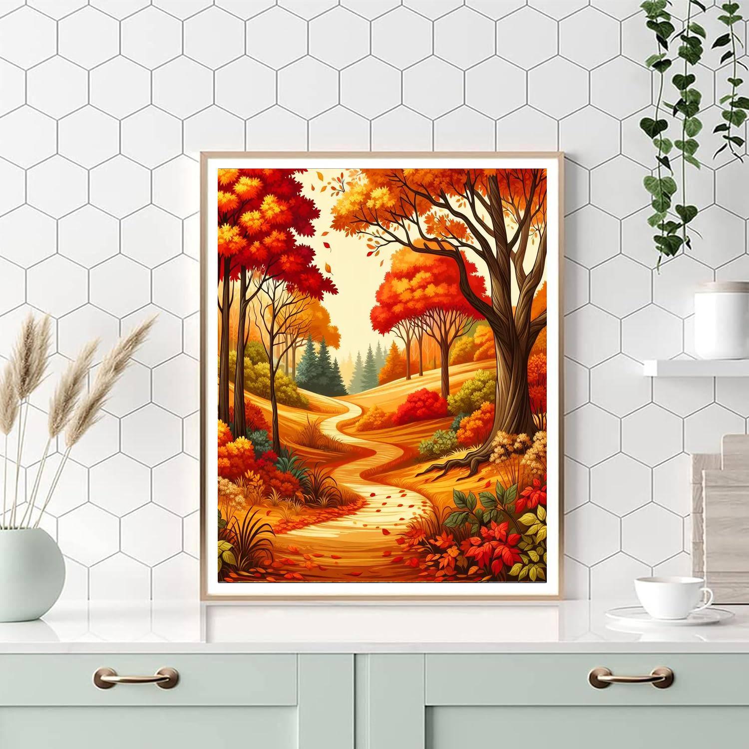 Sunlit Autumn Trails Paint By Number