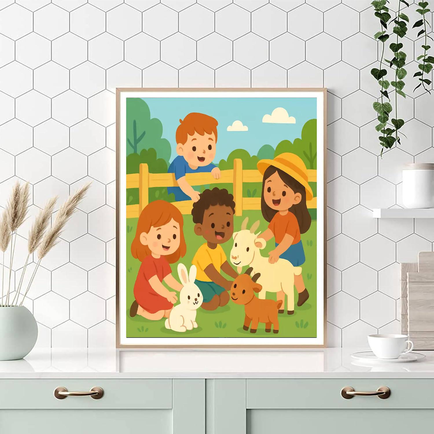 Colorful Petting Zoo Fun Paint By Number