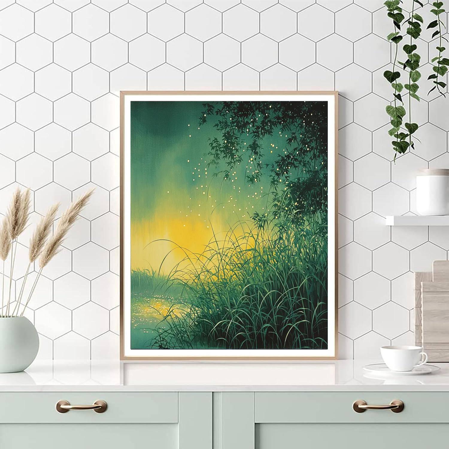 Utagawa Hiroshige Inspired Glistening Meadow Dew  Number Painting