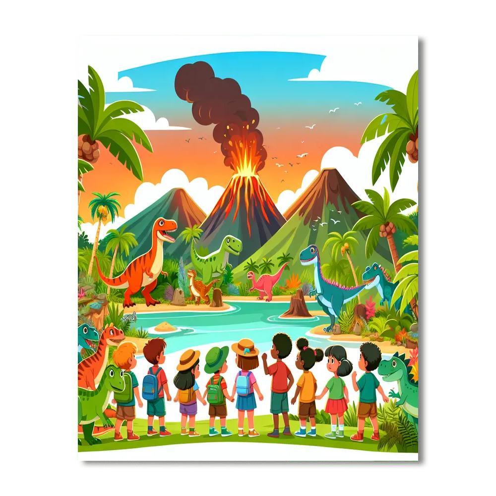 Dino Island Quest Paint By Numbers