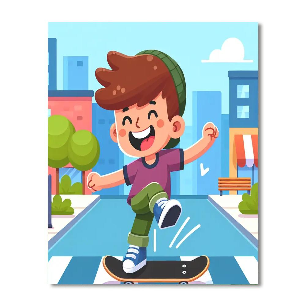 Excited Skater Paint By Numbers Kits