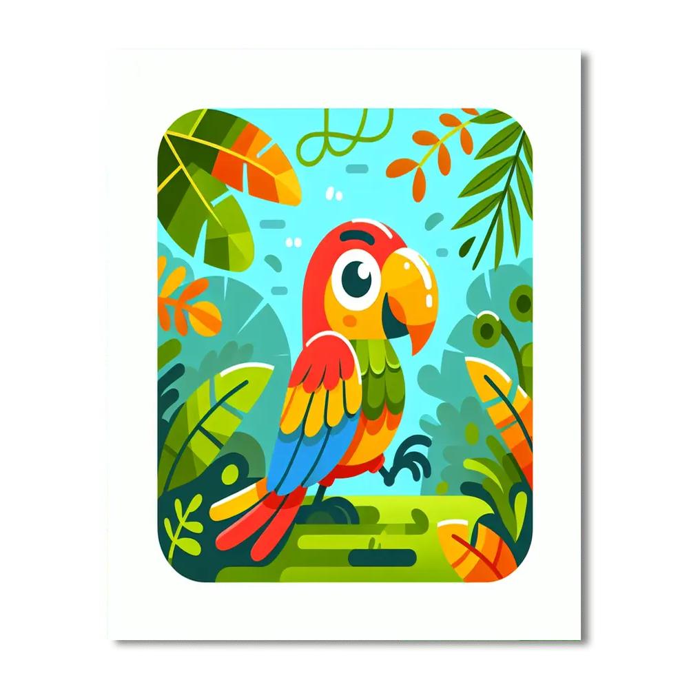 Adventurous Parrot's Jungle Expedition Paint By Color