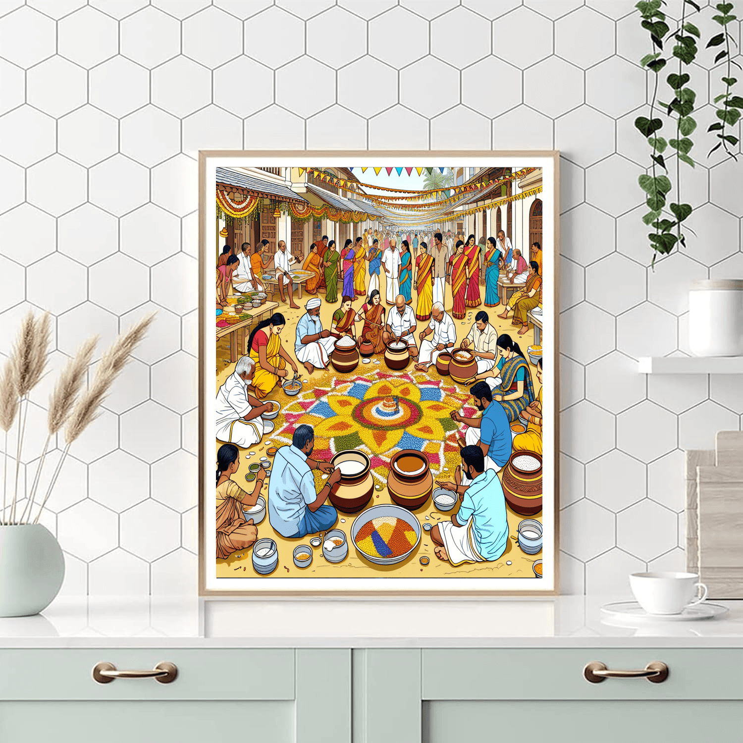 Pongal Festival - India Number Painting