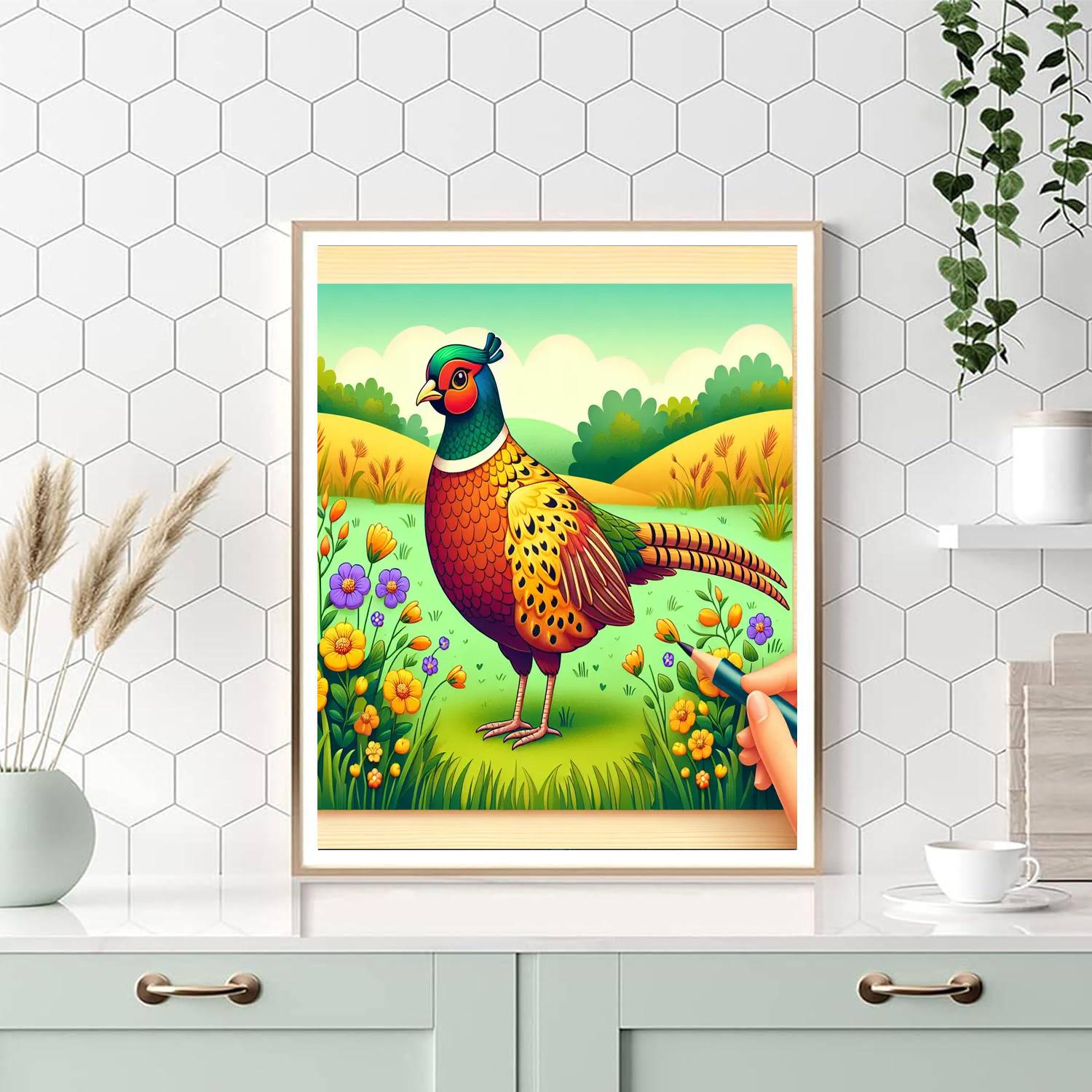 Perceptive Pheasant Paint By Numbers Art