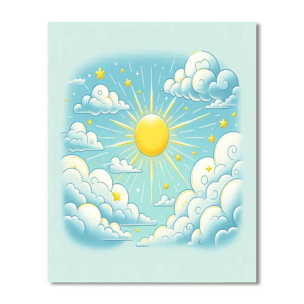 Whimsical Cloudy Day Paint By Number