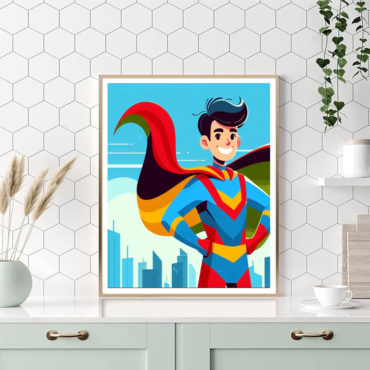 Brave Superhero Painting By Numbers Kit