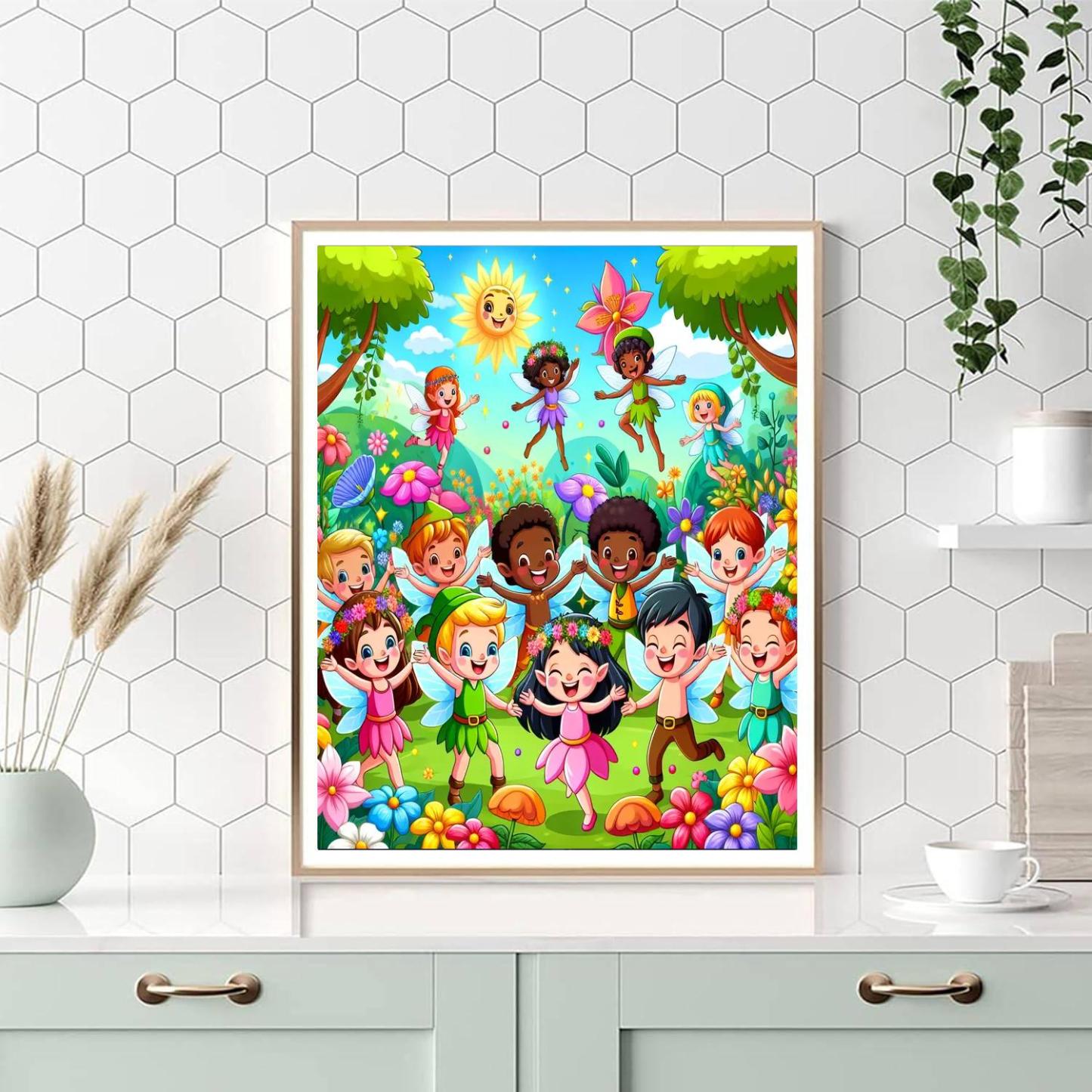 Funky Fairy Garden Paint By Numbers Art