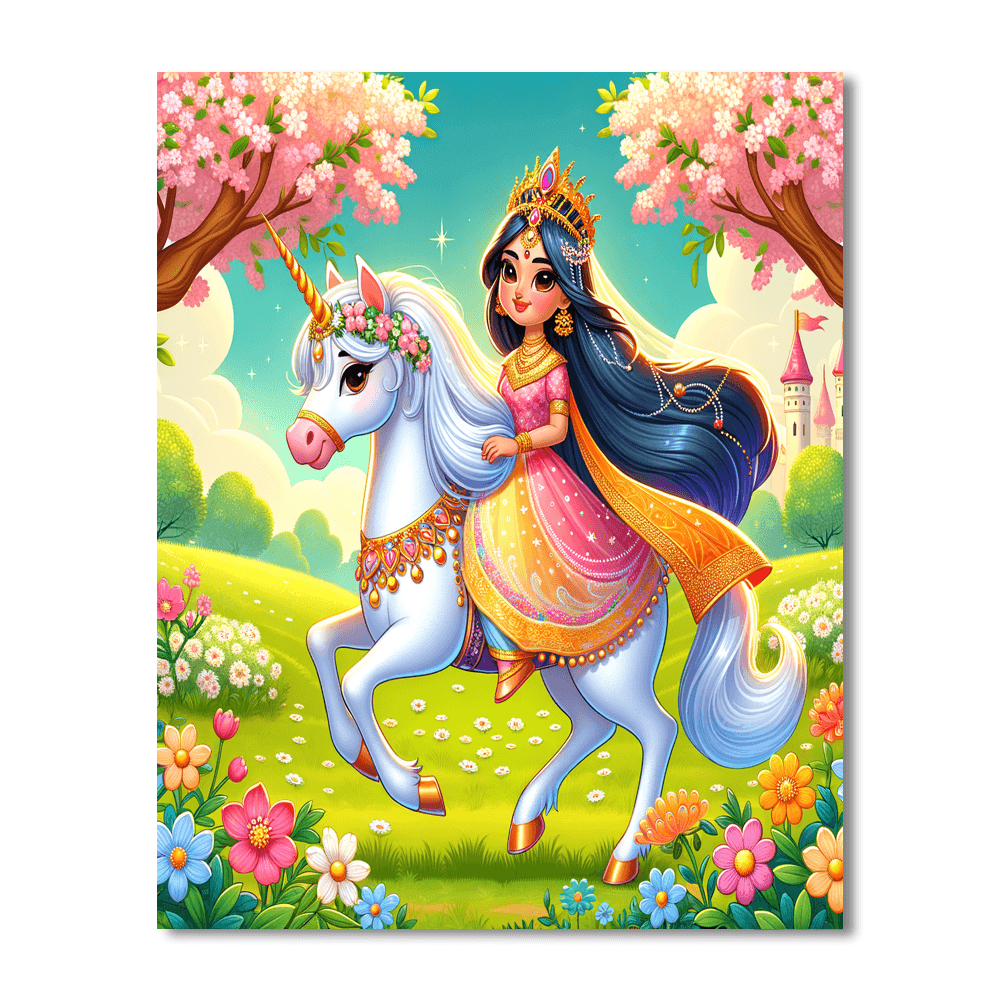 Princess And The Magical Unicorn DIY Paint By Numbers