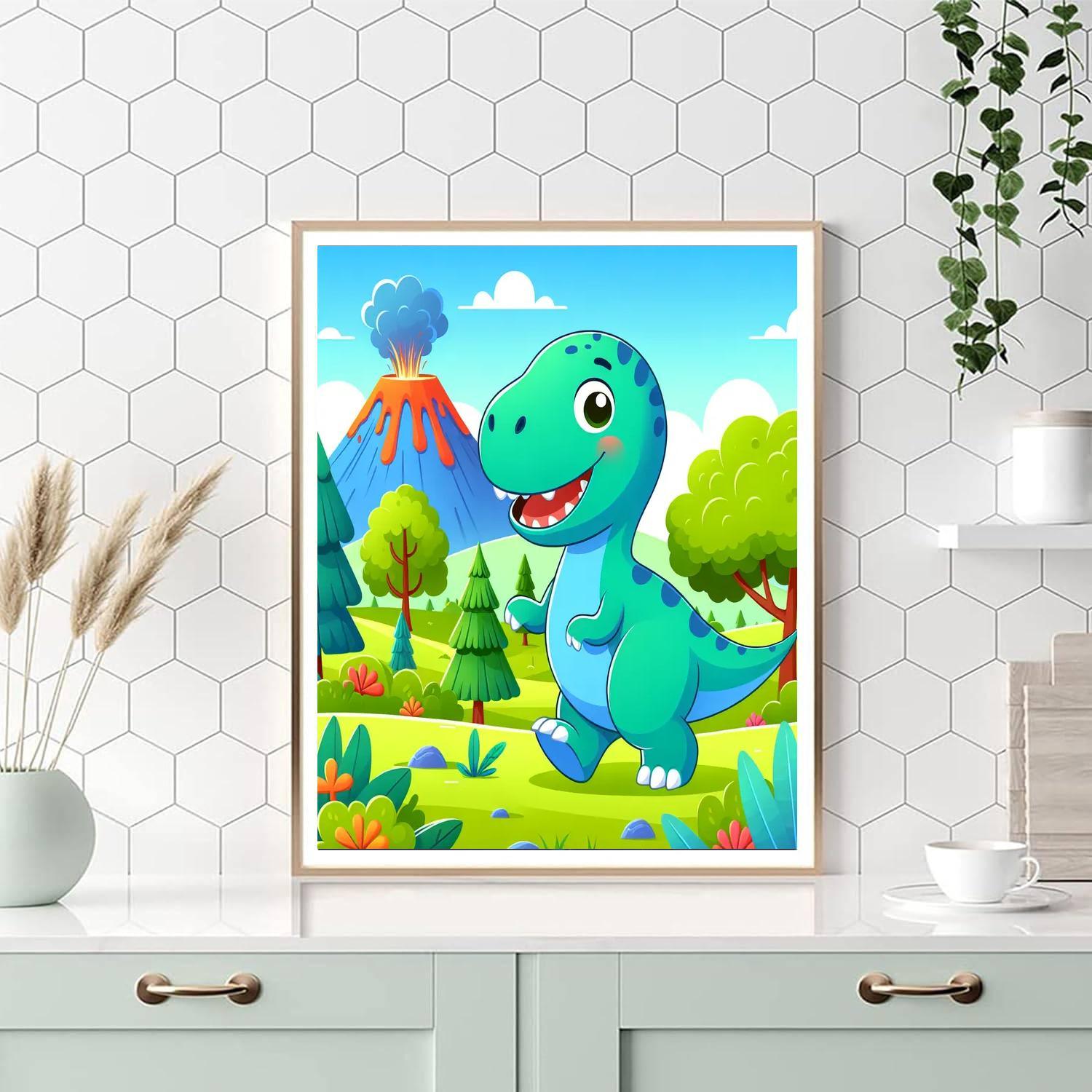 Adventure Time Dinosaur Paint By Numbers Art