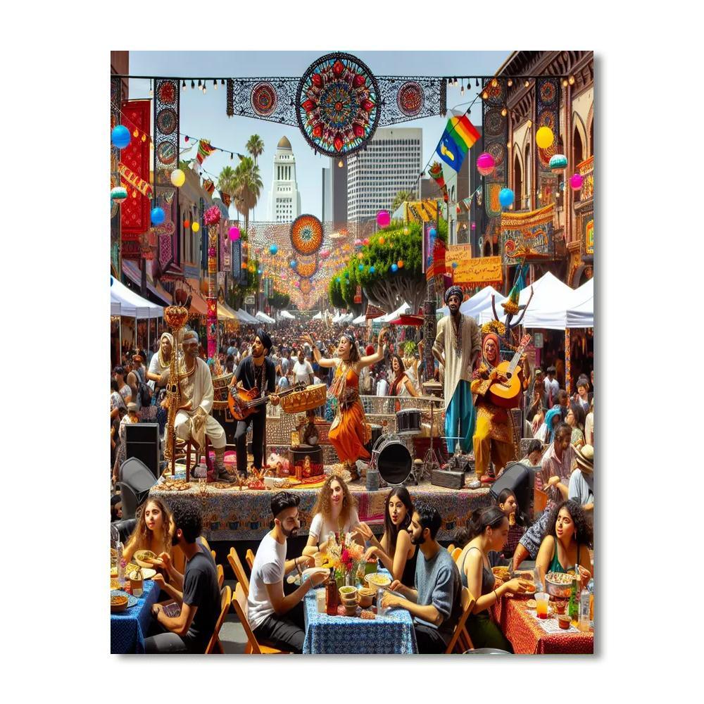 La Feria De Los Angeles Painting Number Kit