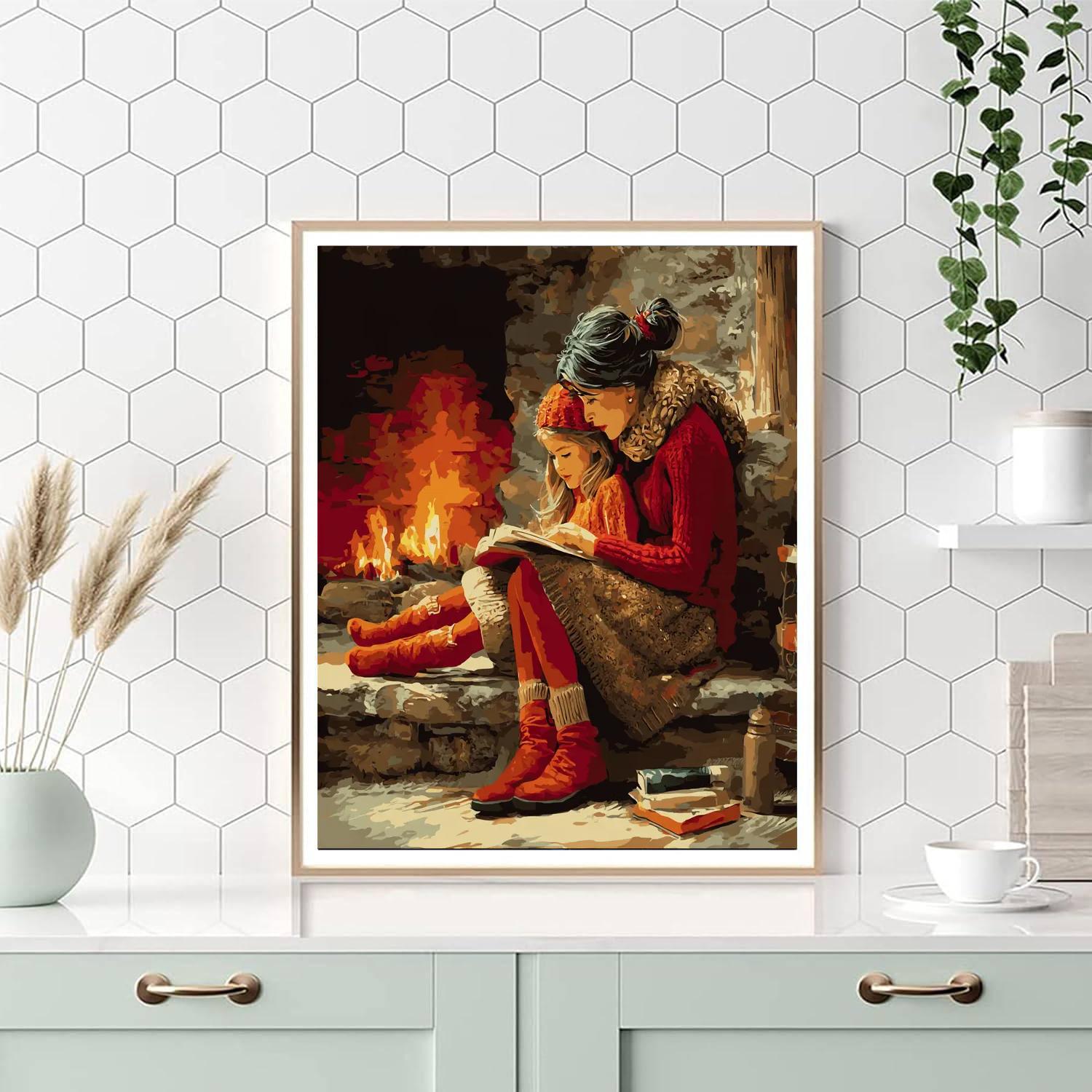 Cozy Fireside Moments Painting Number Kit
