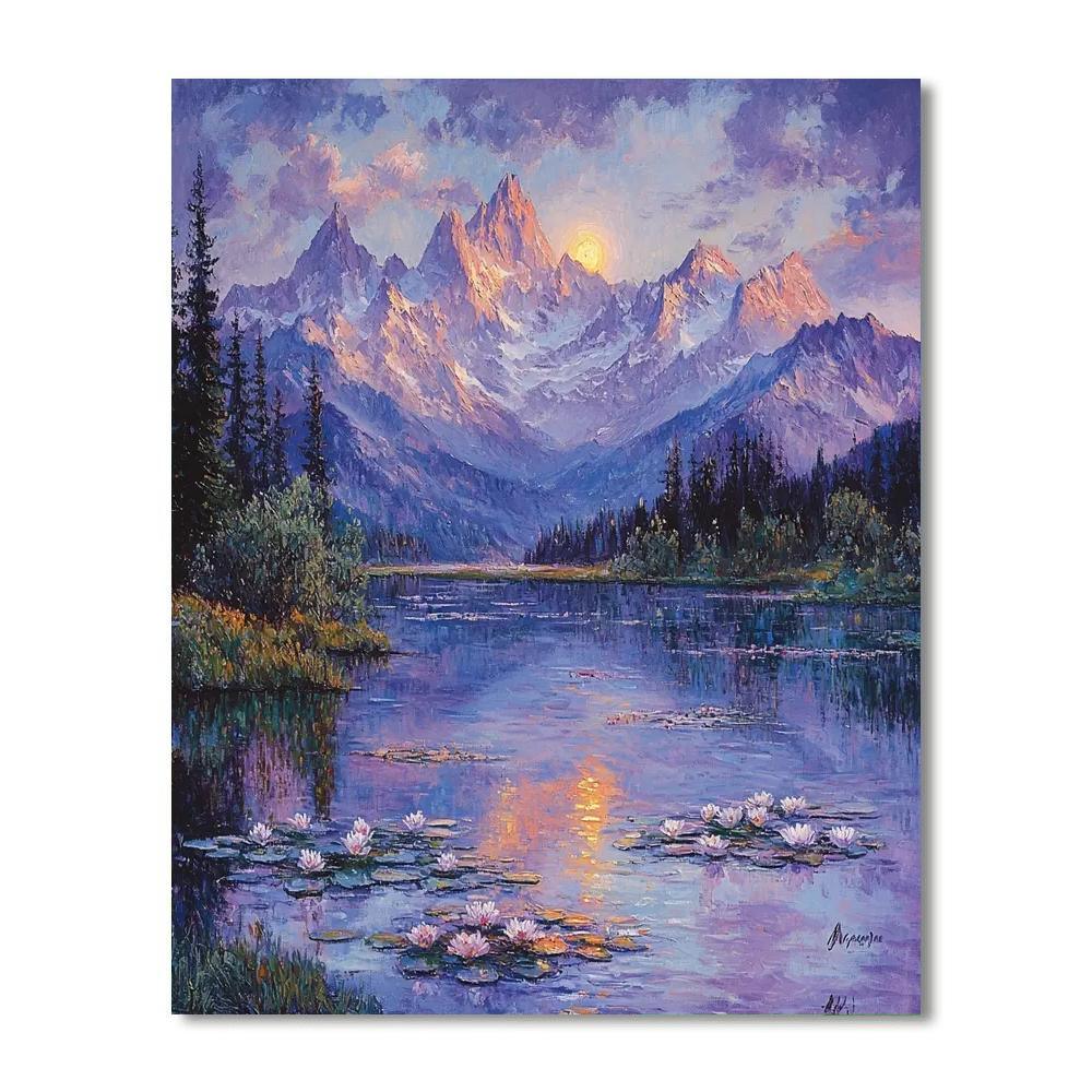 Monet Inspired Monet's Misty Mountains  Number Painting