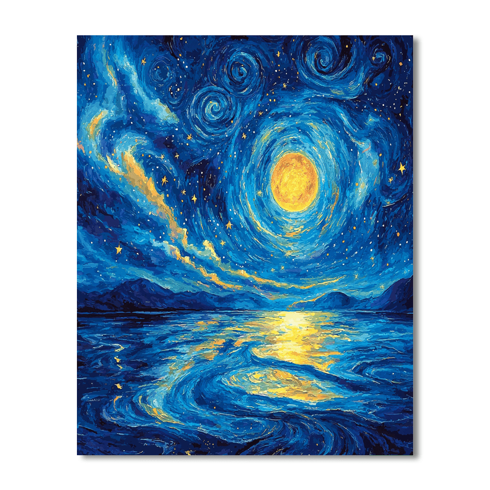 Vincent Van Gogh Inspired Ethereal Nightscape  DIY Paint By Numbers