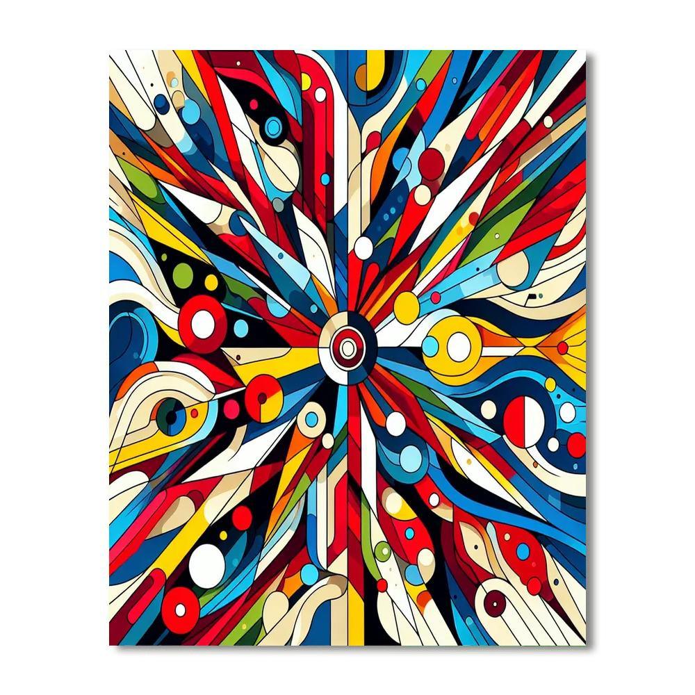 Rainbow Kaleidoscope Number Painting
