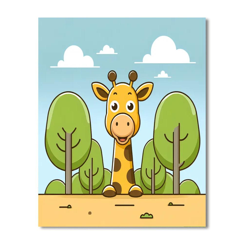 Funny Giraffe Number Painting