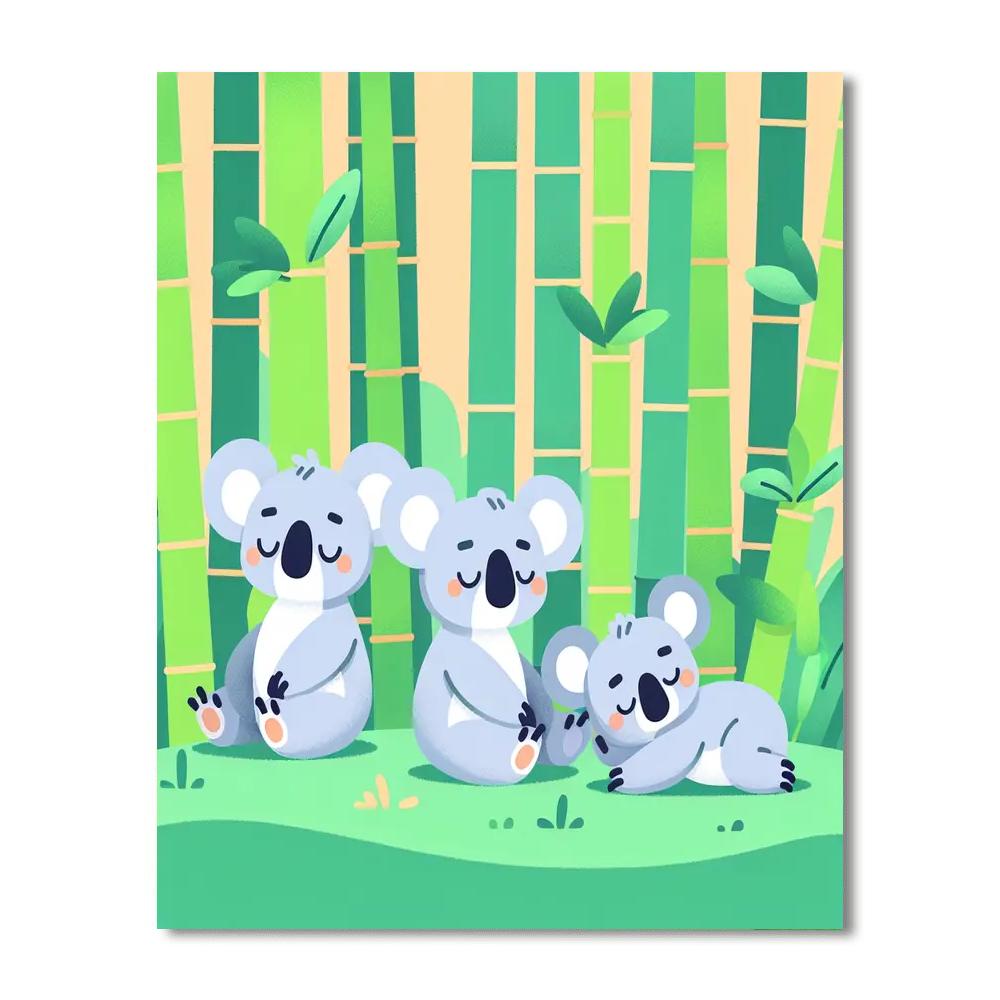 Koala's Bamboo Retreat Paint By Numbers
