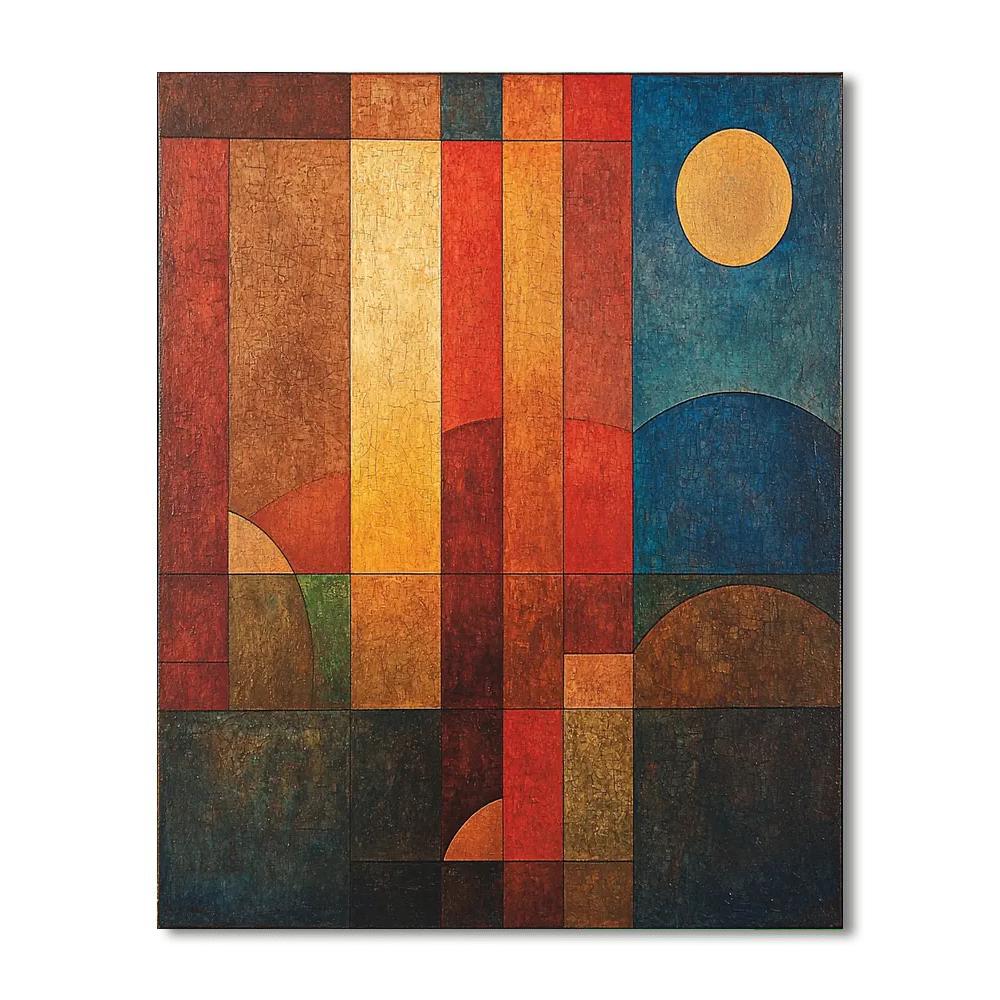 Paul Klee Inspired Harmony Of Earthly Echoes  Numbered Painting Kits