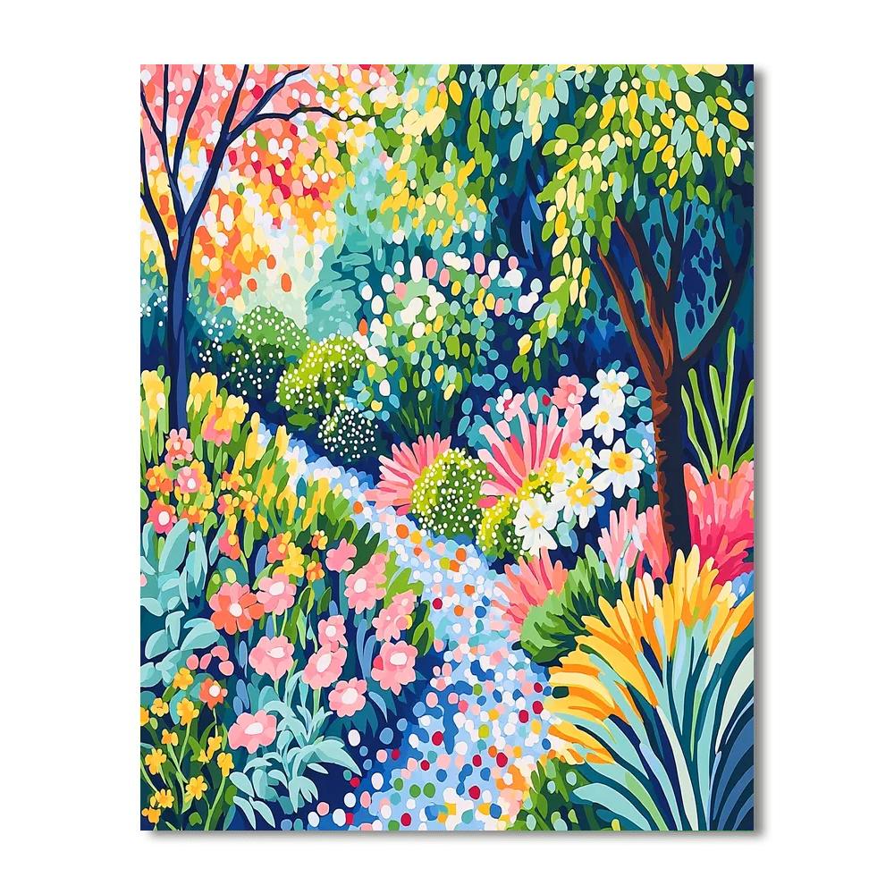 Georges Seurat Inspired Dreamy Garden Patterns  Numbered Painting Kits