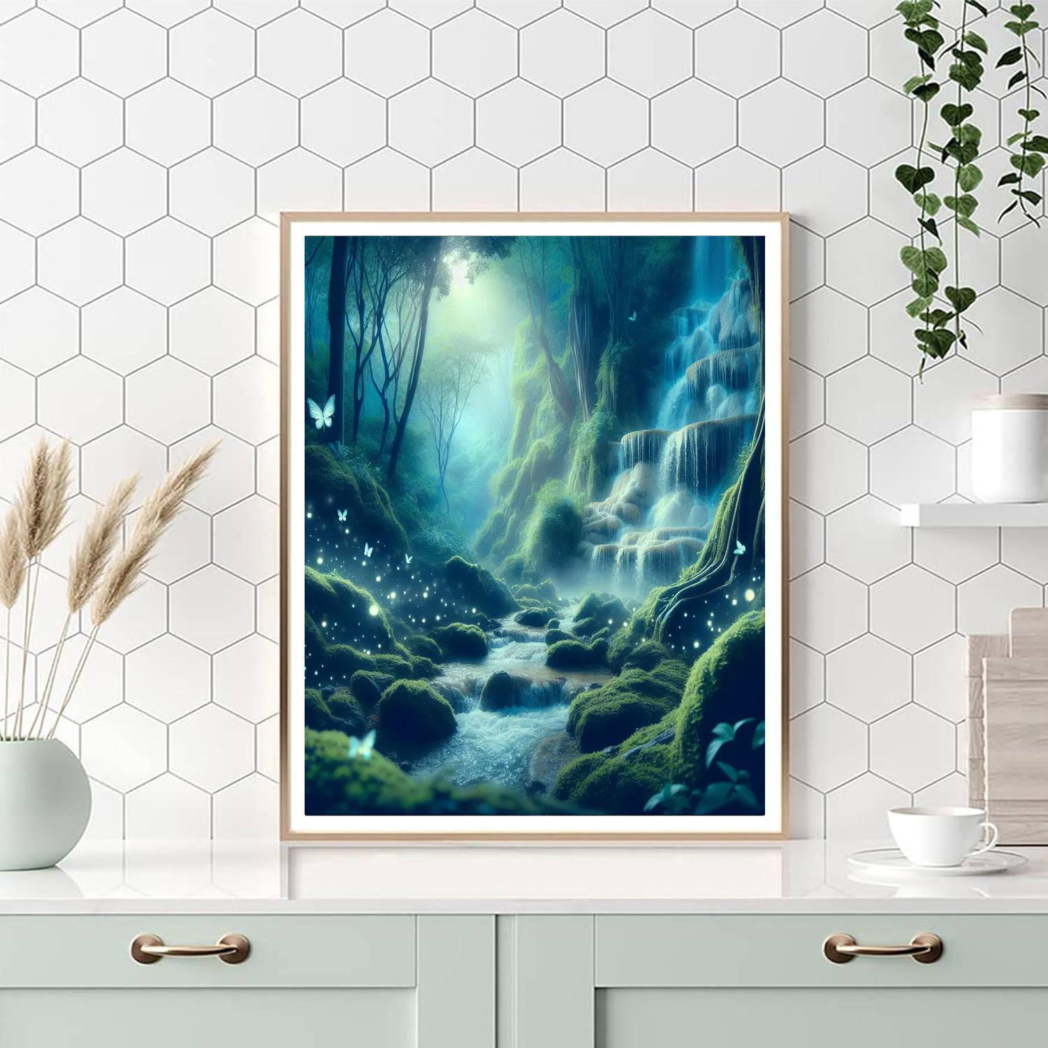 Ethereal Fairy Waterfall Retreat Painting By Numbers Kit