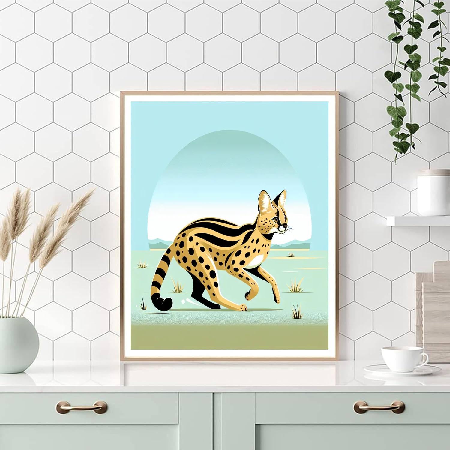 Spirited Serval Paint By Numbers Art