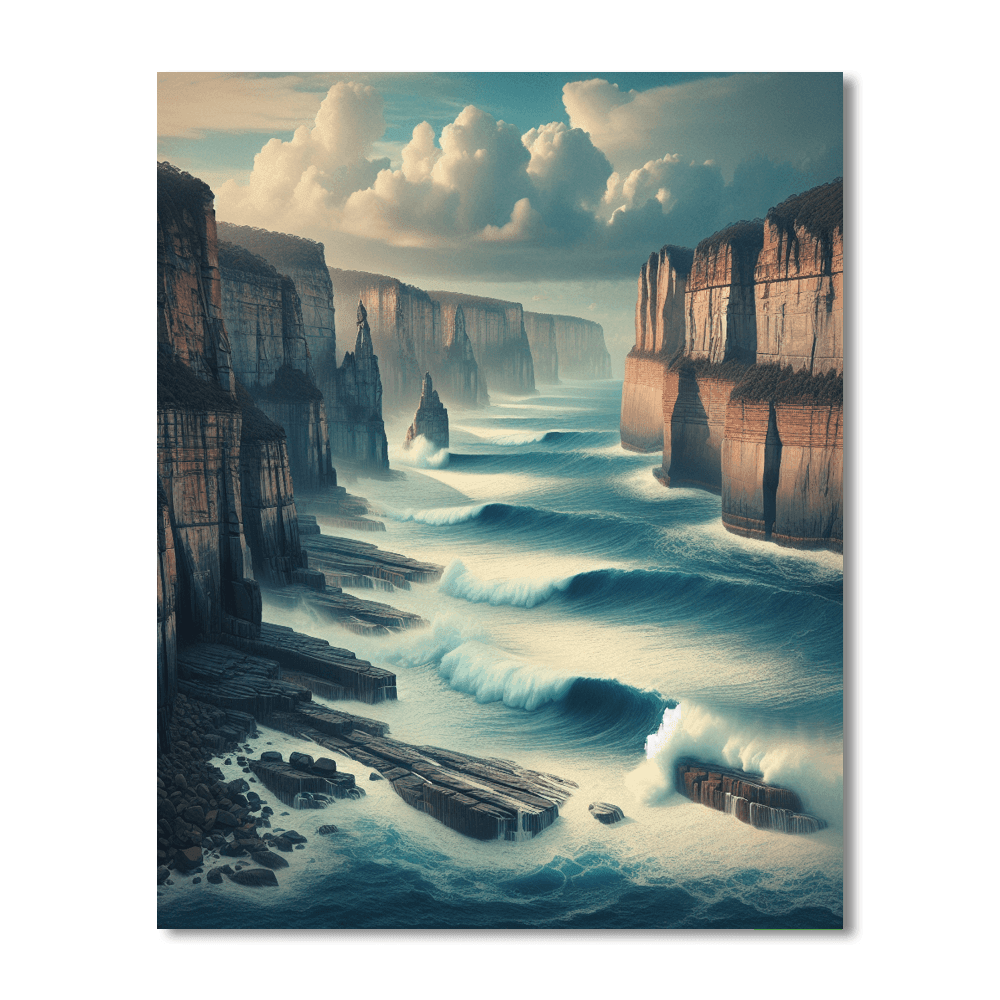 Dramatic Coastal Cliffs Paint By Color
