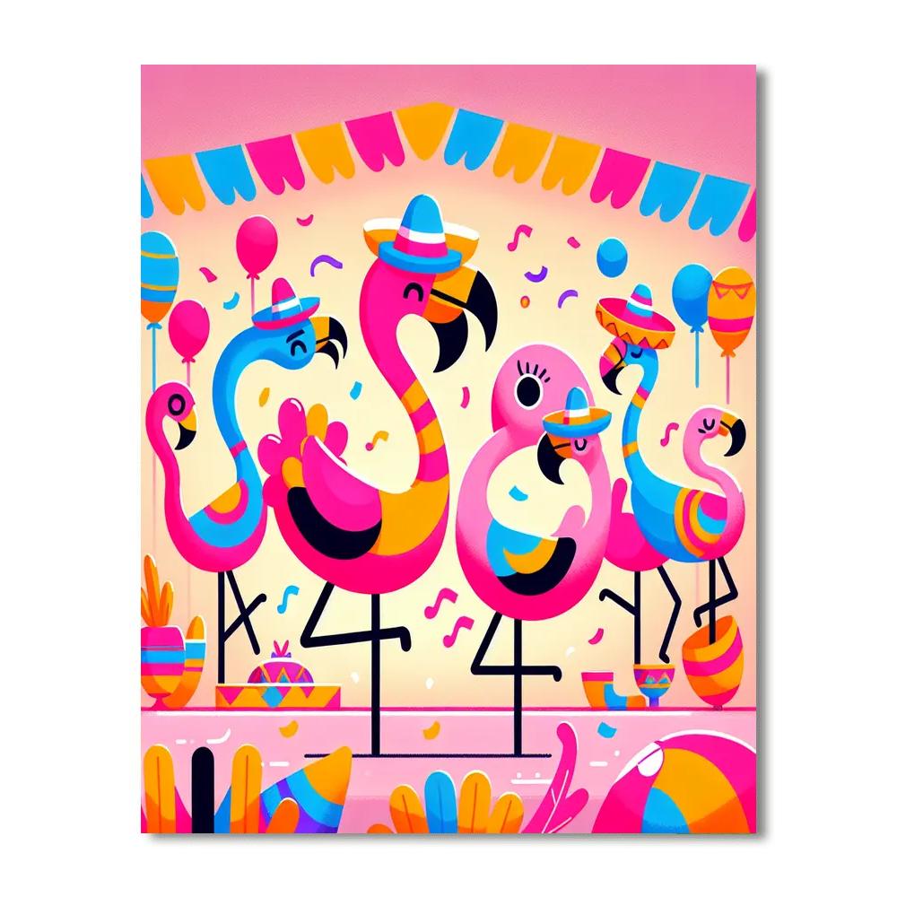 Flamingo Dance Fiesta Paint By Numbers