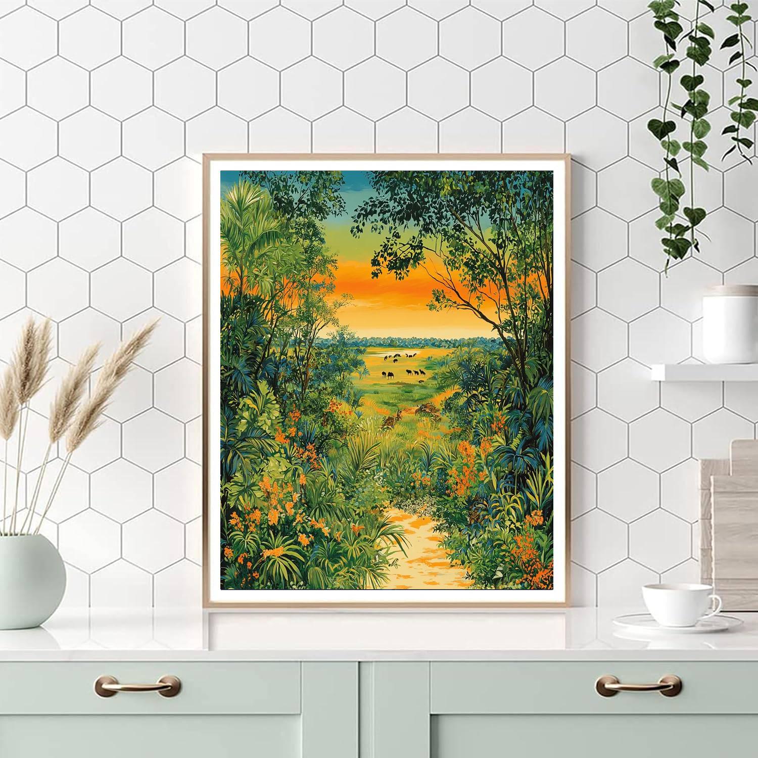 Henri Rousseau Inspired Exotic Savannah Adventure  Paint By Numbers