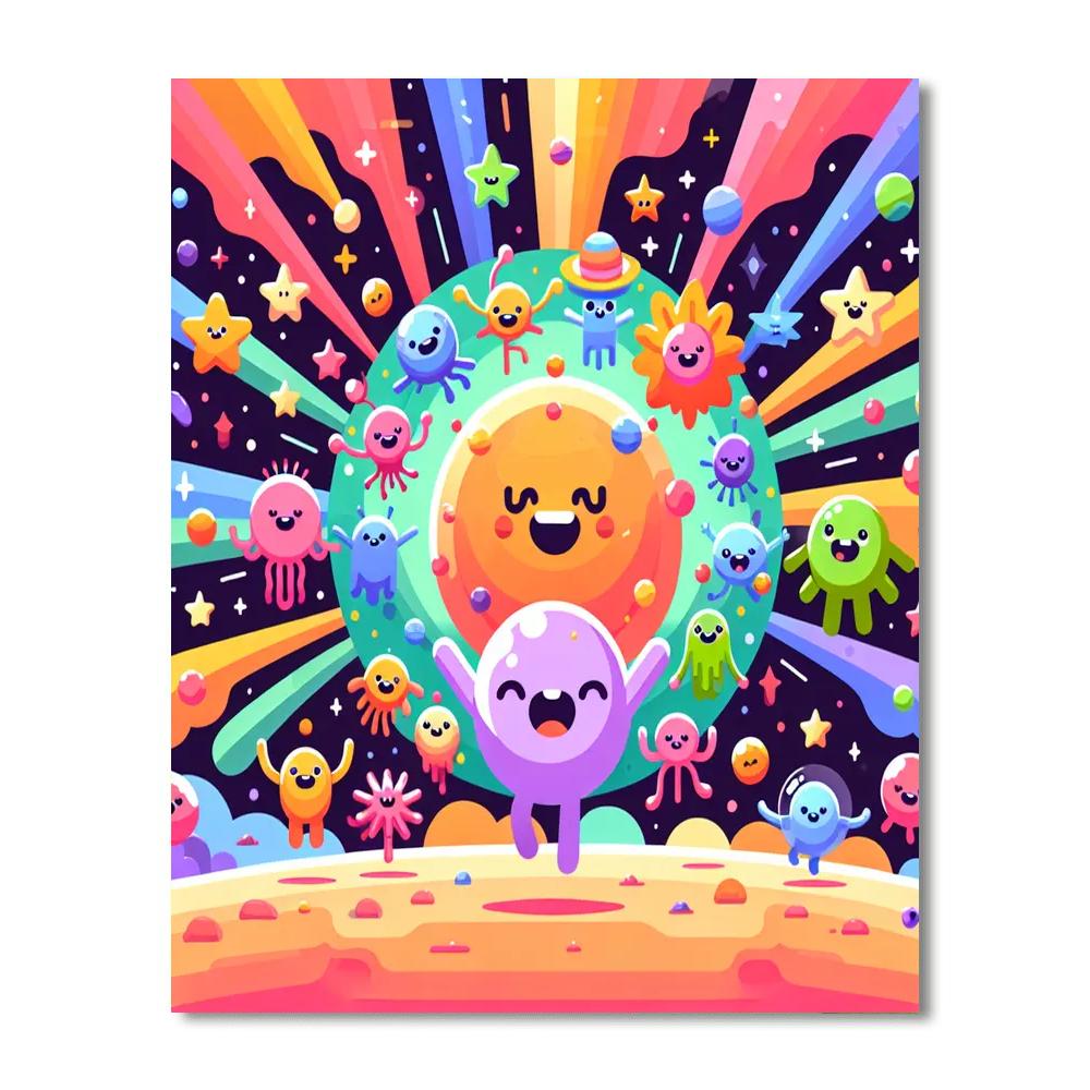 Dancing Aliens Paint By Numbers Art