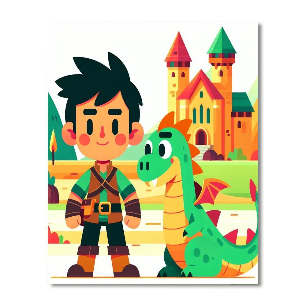 Medieval Dragon Tamer Paint By Number