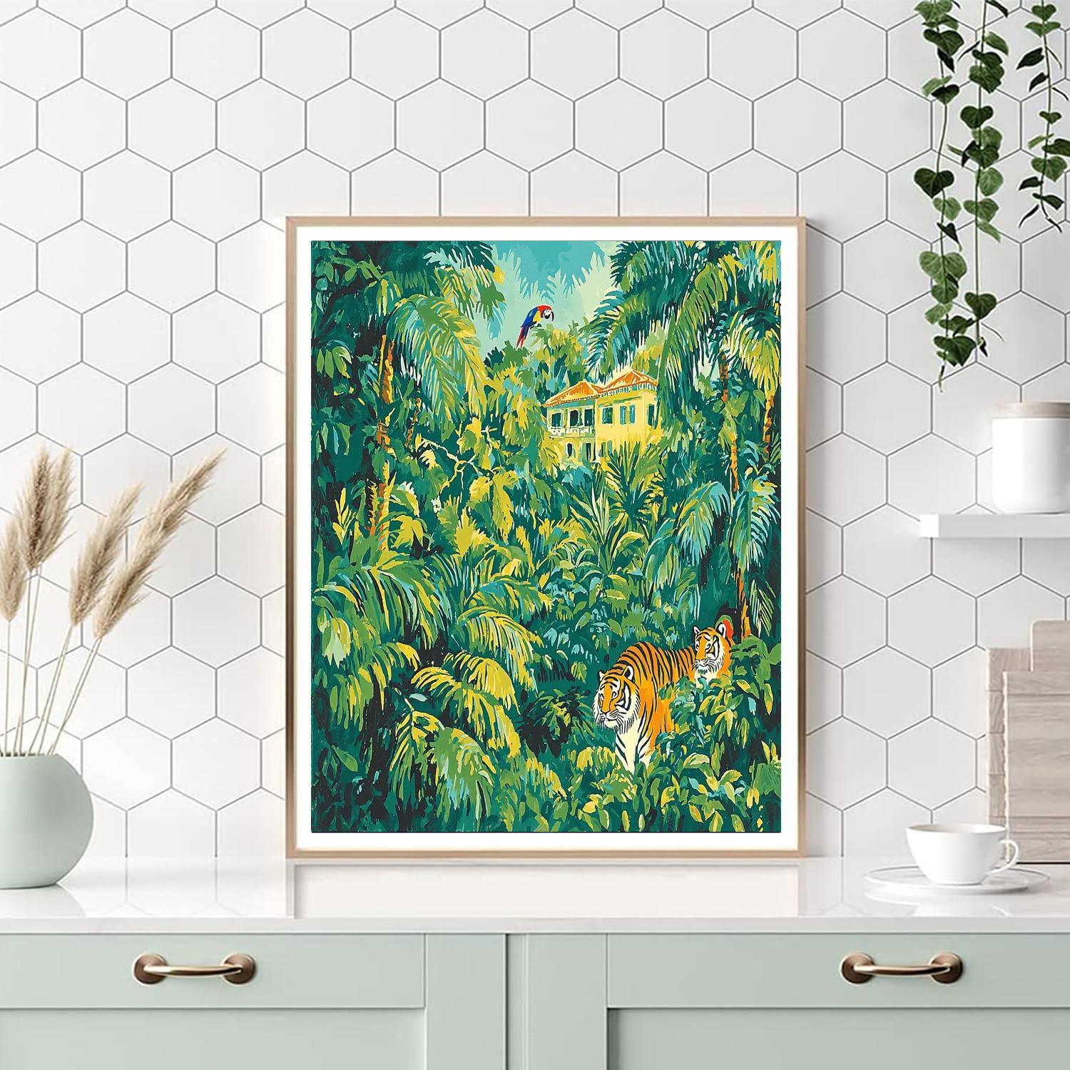 Rousseau Inspired Majestic Jungle Animals  DIY Paint By Numbers