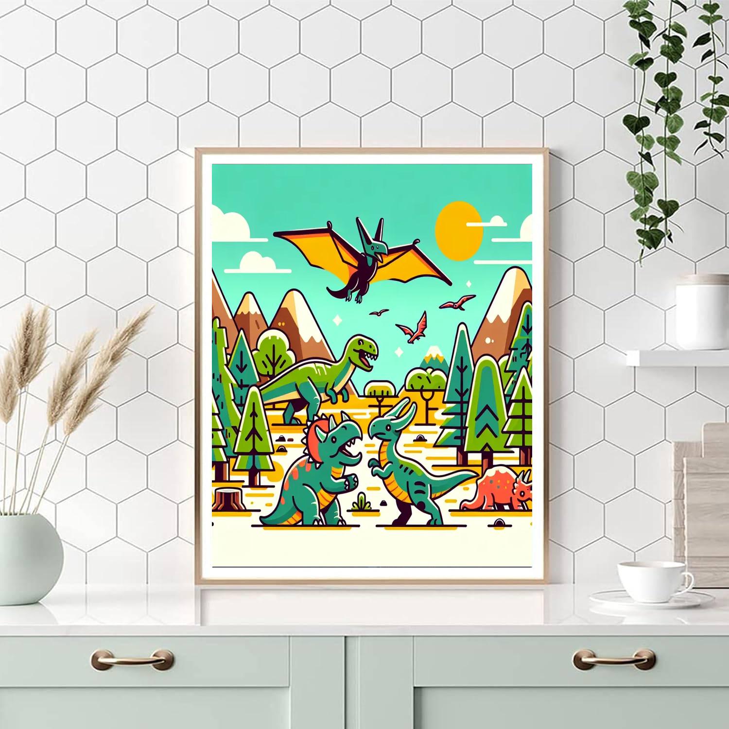 My Favorite Dinosaurs Painting Number Kit