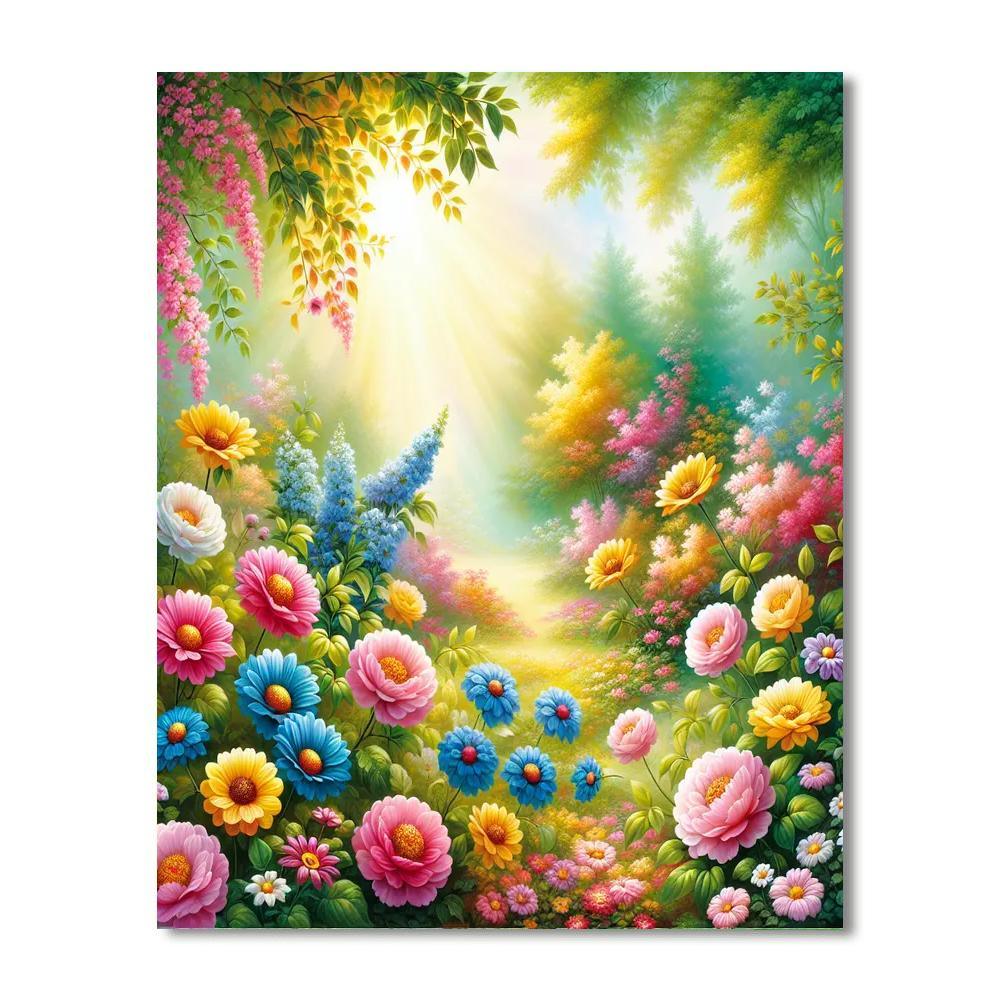 Radiant Blooming Garden Paint By Numbers