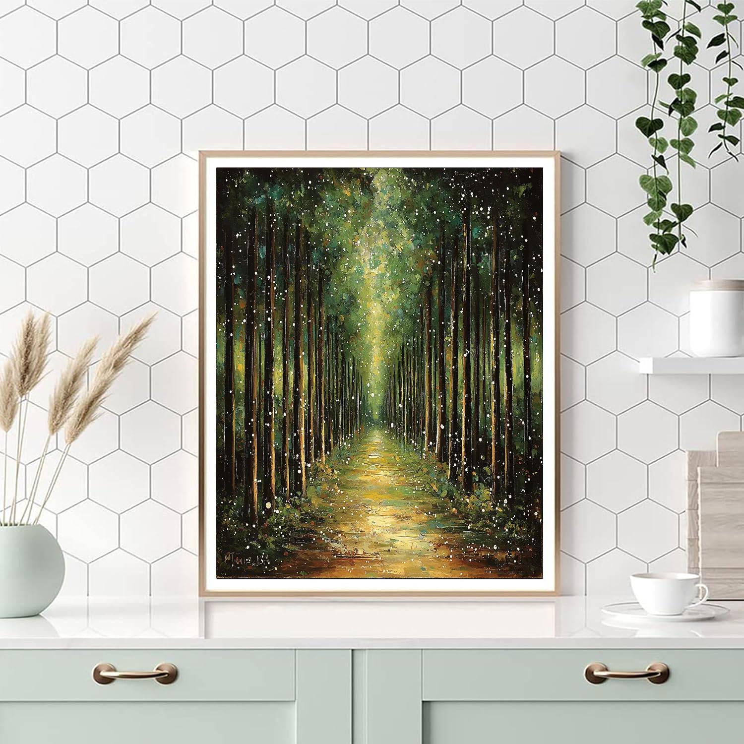 Paul Cézanne Inspired Mystical Forest Depths  Paint By Numbers Art