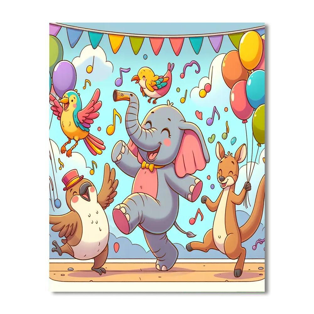 Happy Animal Parade DIY Paint By Numbers